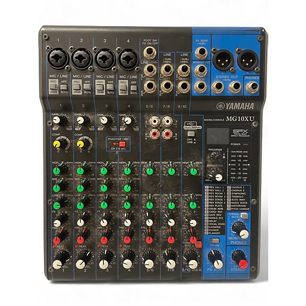 Used Yamaha Used Yamaha MG10XU 10 Channel Mixer with Effects Unpowered Mixer