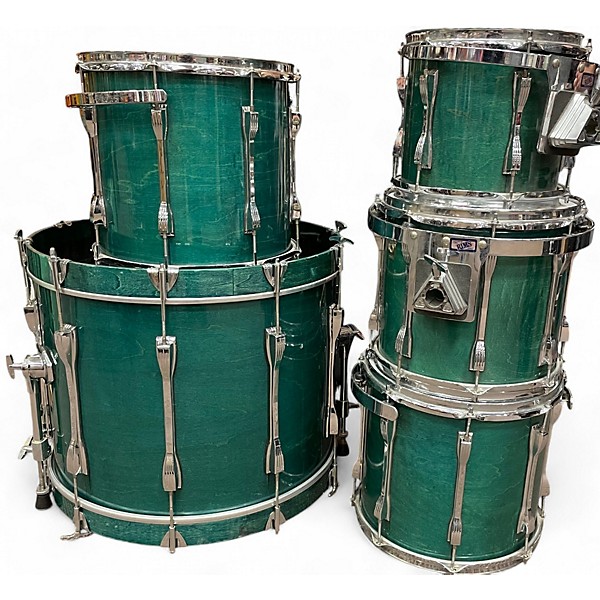 Used Ludwig 5 Piece Classic Maple Loch Ness Green Drum Kit