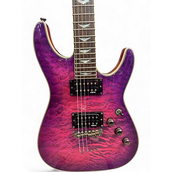 Used Schecter Guitar Research Used Schecter Guitar Research Omen Extreme 6 electric magenta Solid Body Electric Guitar