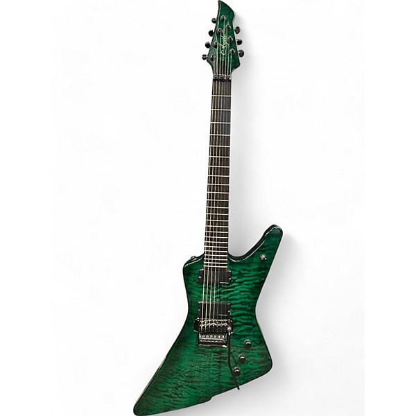 Used Agile GHOST 7 STRING Green Solid Body Electric Guitar