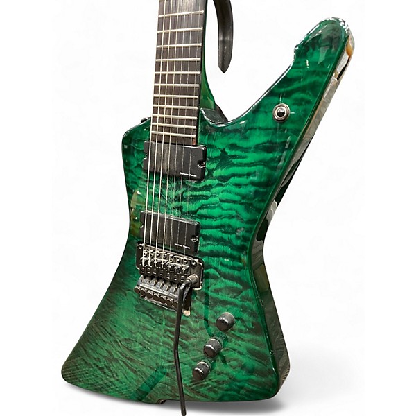 Used Agile GHOST 7 STRING Green Solid Body Electric Guitar