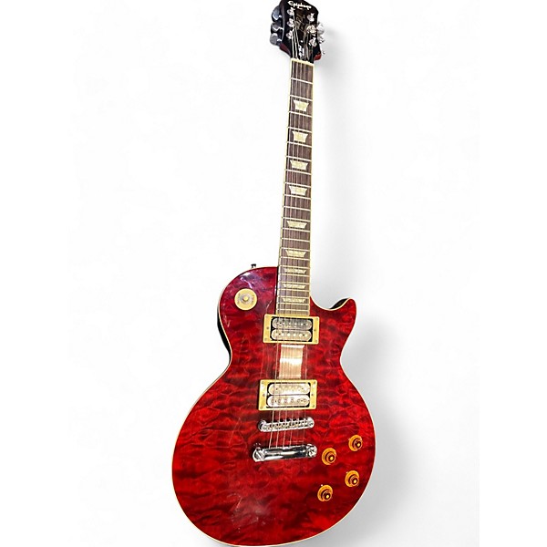 Used Epiphone Used Epiphone Les Paul Classic Quilt Cherry Red Solid Body Electric Guitar