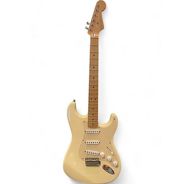 Used Fender Artist Series Jimmie Vaughan Tex-Mex Stratocaster Arctic White Solid Body Electric Guitar