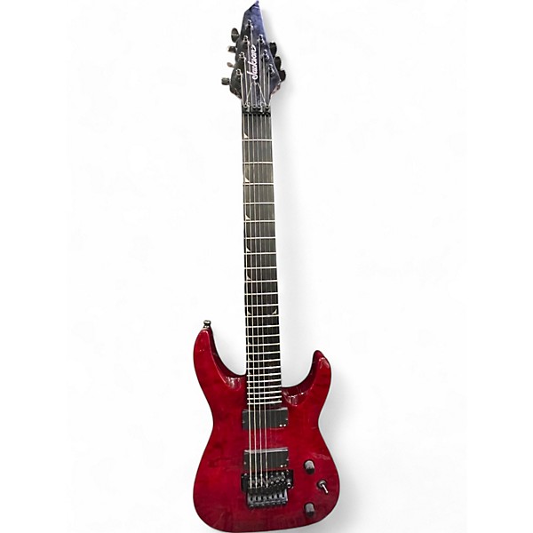 Used Jackson X SERIES SOLOIST 7 STRING Trans Red Solid Body Electric Guitar