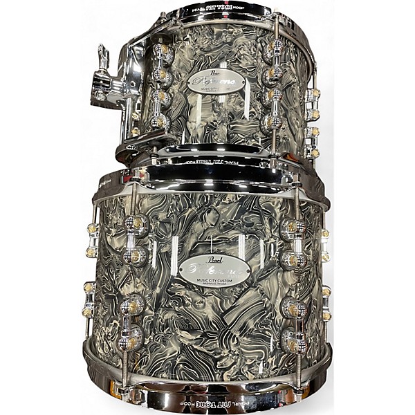 Used Pearl Reference Pure Music City Custom Pewter Abalone Drum Kit