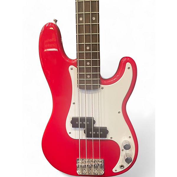 Used Squier Used Squier Mini Precision Bass Red Electric Bass Guitar