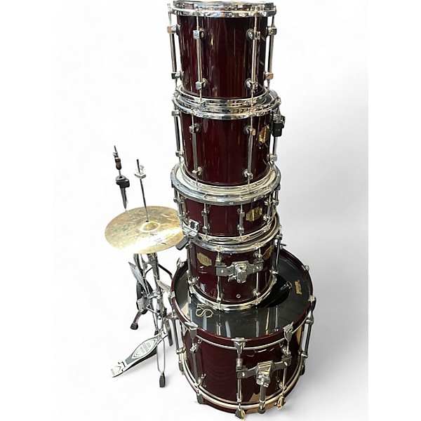 Used Premier 5 Piece SIGNIA MAPLE CHERRY TRANS Drum Kit