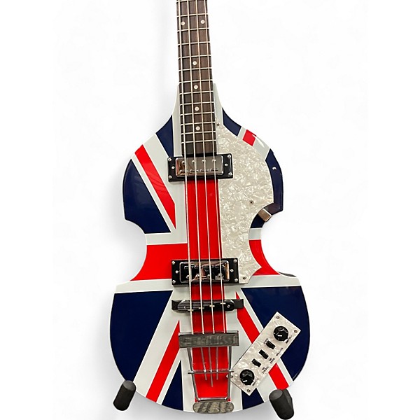 Used Hofner Used Hofner UNION JACK IGNITION SERIES Red White and Blue Electric Bass Guitar