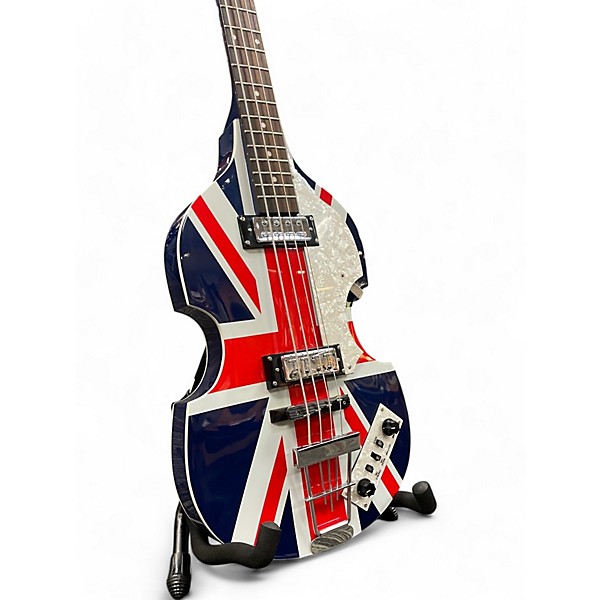 Used Hofner Used Hofner UNION JACK IGNITION SERIES Red White and Blue Electric Bass Guitar