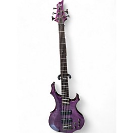 Used ESP LTD F155DX 5 String SEE THRU PURPLE Electric Bass Guitar