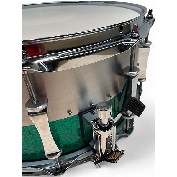 Used Pork Pie 14X6.5 ALUMINUM MAPLE Green Drum