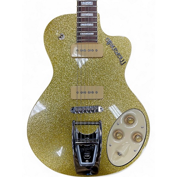 Used Italia Used Italia MARANELLO P90 “Wigsby” Limited Edition GOLD FLAKE Solid Body Electric Guitar