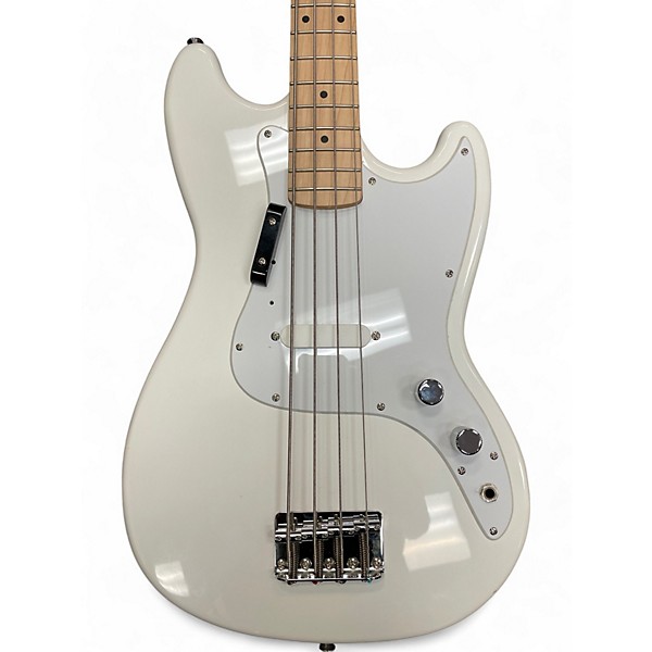 Used Squier Used Squier Bronco White Electric Bass Guitar