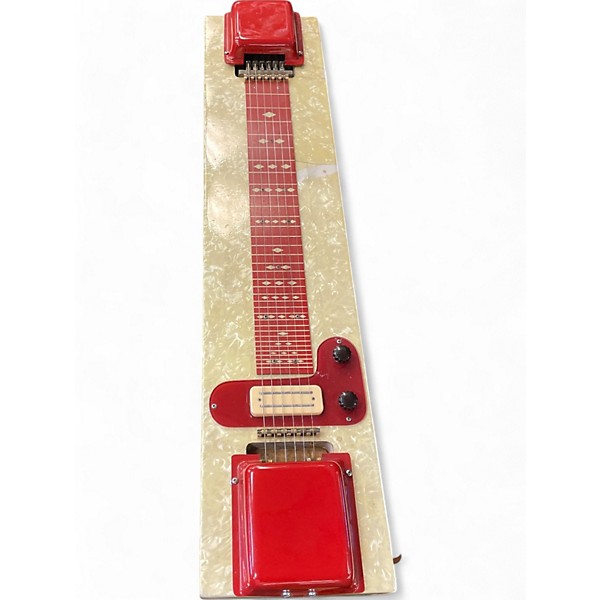 Vintage Harlin Brothers Vintage Harlin Brothers Multi-Kord cream and red Lap Steel