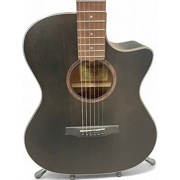 Used Schecter Guitar Research Used Schecter Guitar Research Orleans Studio See-Thru Black Acoustic Electric Guitar