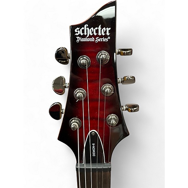 Used Schecter Guitar Research Used Schecter Guitar Research Demon 6 Crimson Red Burst Solid Body Electric Guitar