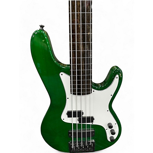 Used Kiesel Used Kiesel PB-5 Fretless 5 string Bass Emerald Green Electric Bass Guitar