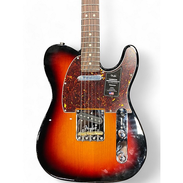 Used Fender American Professional II Telecaster 3 Color Sunburst Solid Body Electric Guitar