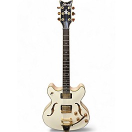 Used Schecter Guitar Research Corsair White Hollow Body Electric Guitar