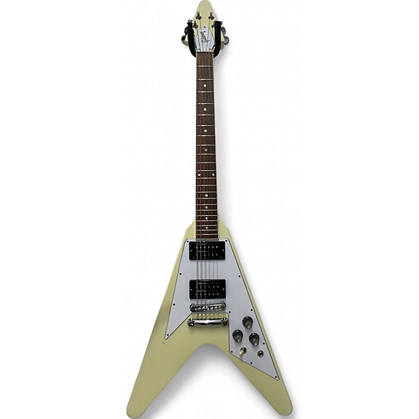 Used 2022 Gibson 70'S FLYING V White Solid Body Electric Guitar