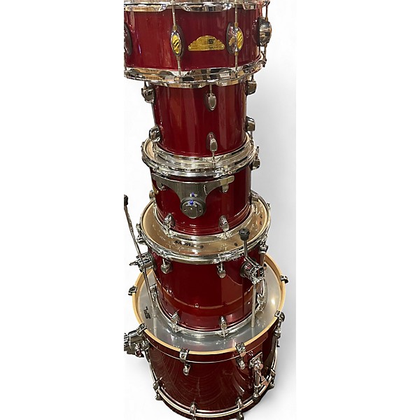 Used SPL 5 Piece velocity red sparkle Drum Kit