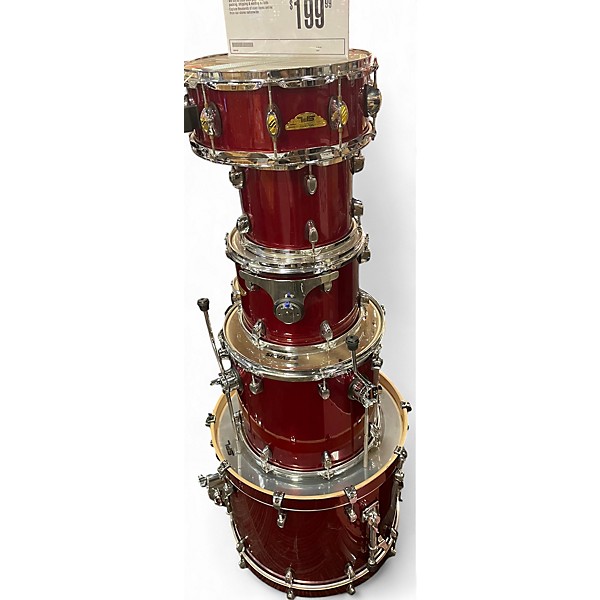 Used SPL 5 Piece velocity red sparkle Drum Kit