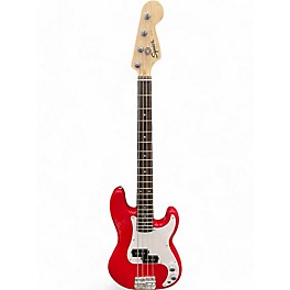 Used Squier Used Squier MINI P BASS Chrome Red Electric Bass Guitar