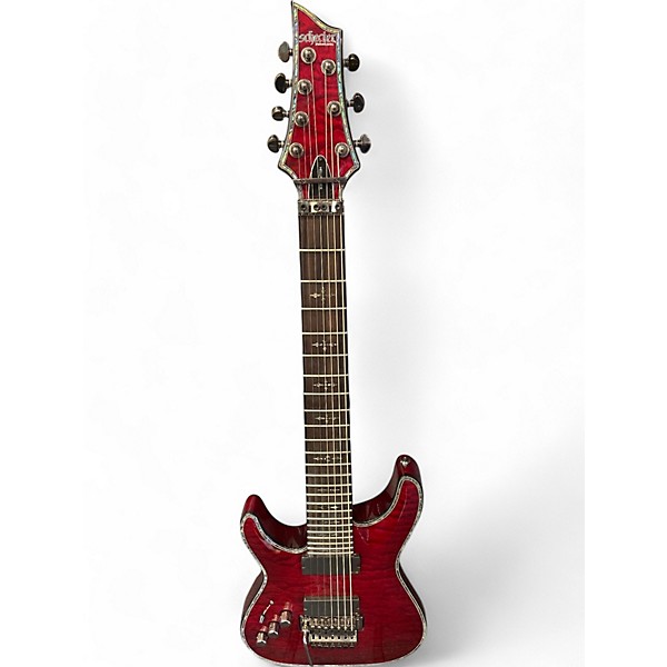 Used Schecter Guitar Research Used Schecter Guitar Research Hellraiser C7 Floyd Rose Left Handed Black Cherry Solid Body E...