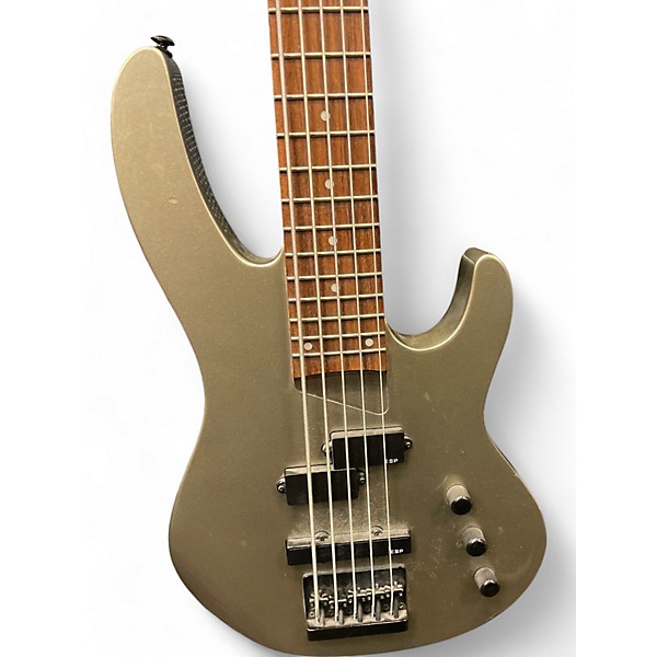 Used ESP Used ESP B55 5 String Metallic Gold Electric Bass Guitar