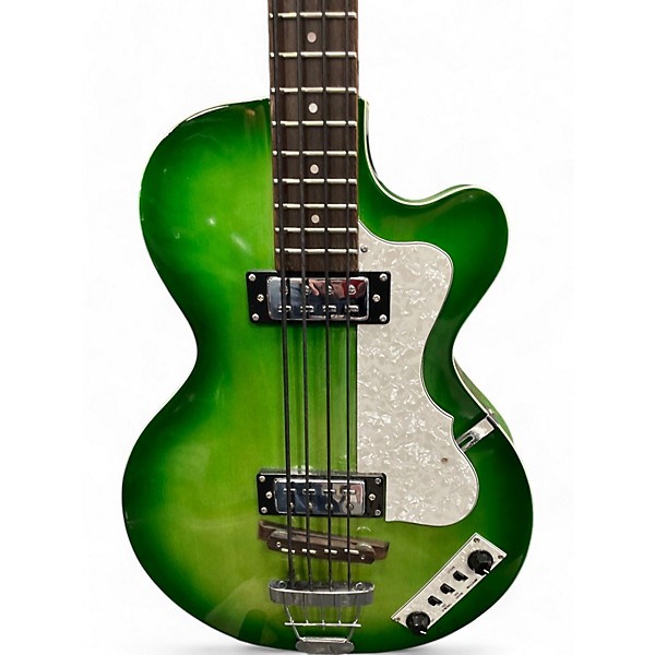 Used Hofner Ignition Club bass Green Electric Bass Guitar