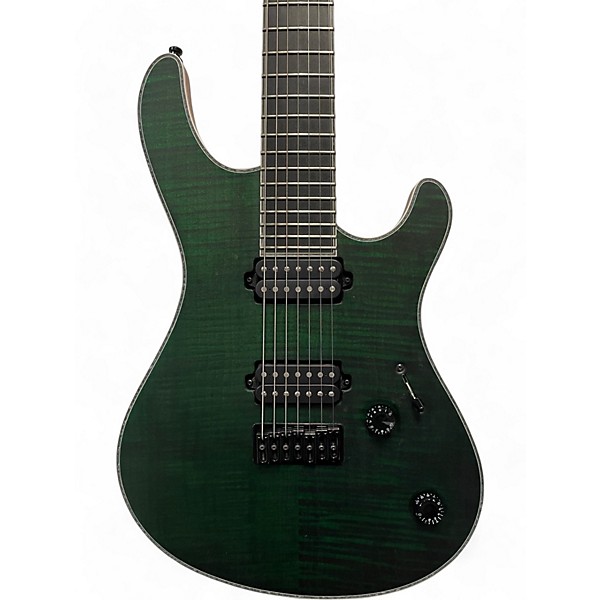 Used Mayones Regius 7M Trans Emerald-Green Matt Solid Body Electric Guitar