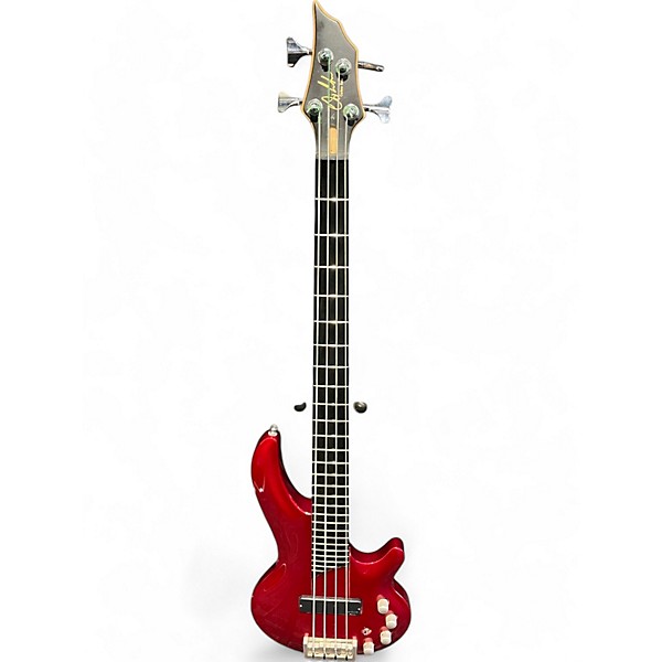 Used Cort curbow Candy Apple Red Electric Bass Guitar