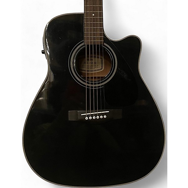 Used Yamaha FGX412CBL Black Acoustic Electric Guitar