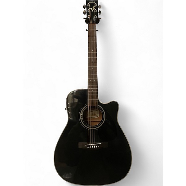 Used Yamaha FGX412CBL Black Acoustic Electric Guitar