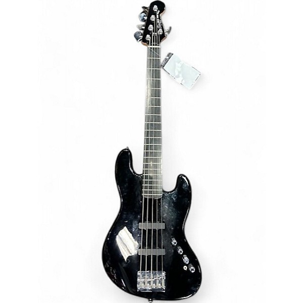 Used Squier Deluxe Jazz Bass Active V 5 String BLACK Electric Bass Guitar