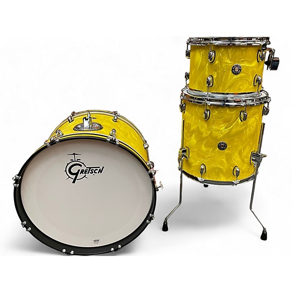 Used Gretsch Drums 3 Piece CATALINA CLUB MAHOGANY KIT YELLOW SATIN FLAME Drum Kit