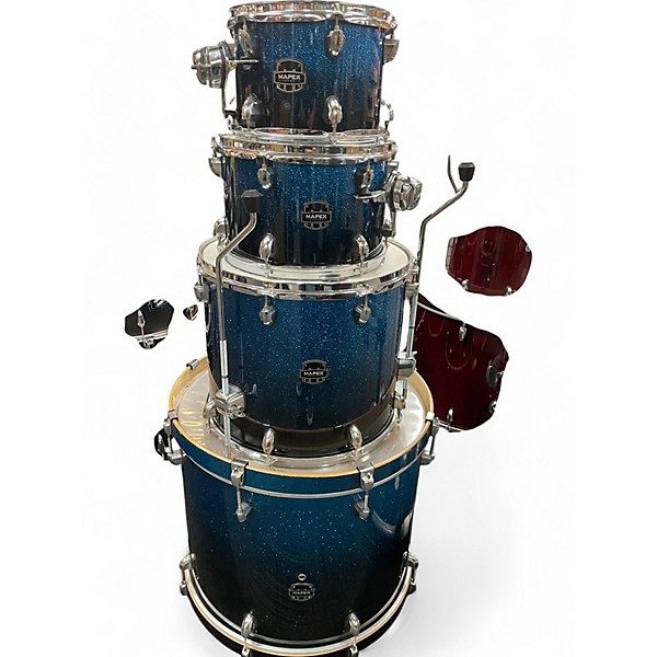 Used Mapex Used Mapex rock (bass drum missing spurs) blue sparkle Drum Kit