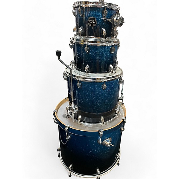 Used Mapex Used Mapex rock (bass drum missing spurs) blue sparkle Drum Kit