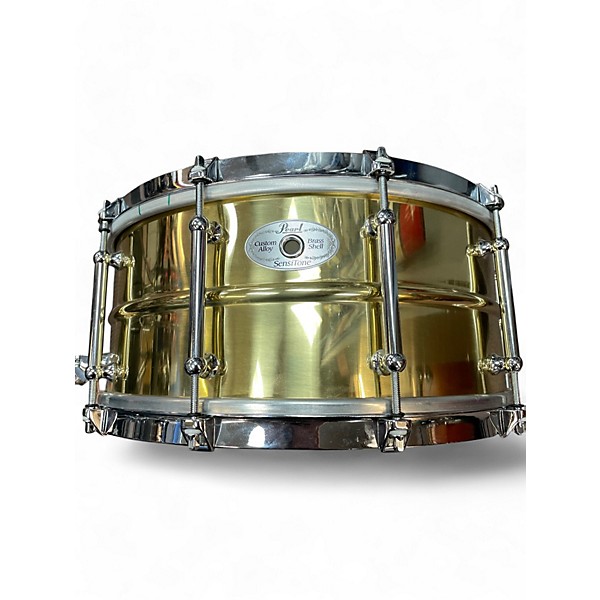 Used Pearl 14X6.5 Sensitone Snare GOLD BRASS Drum