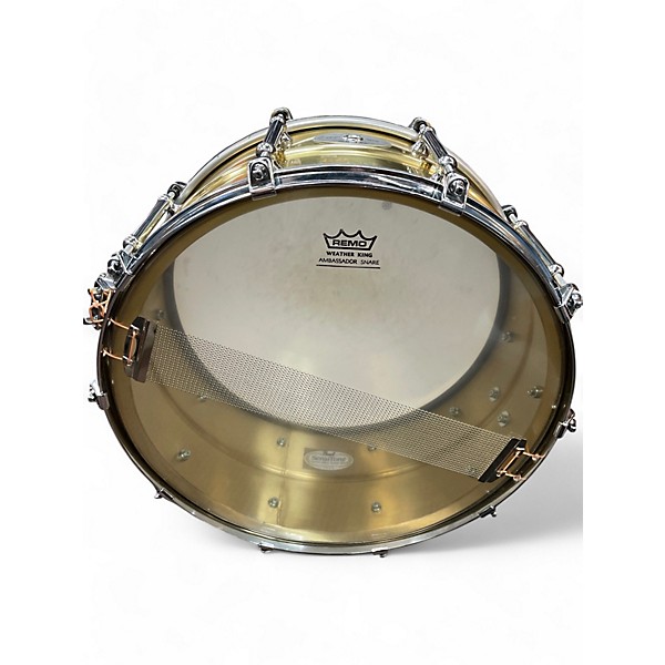 Used Pearl 14X6.5 Sensitone Snare GOLD BRASS Drum