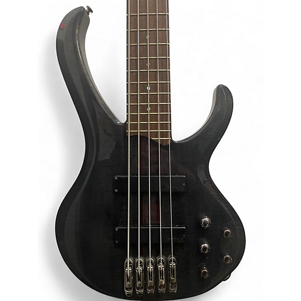 Used Ibanez BTB575 Flammed Black Electric Bass Guitar