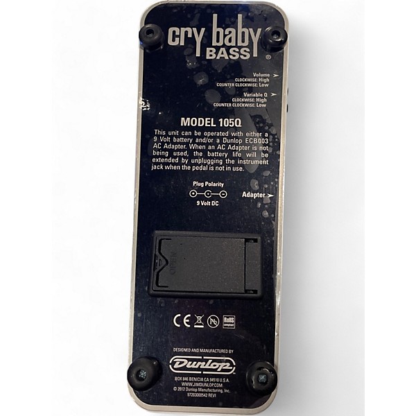 Used Dunlop 105Q Cry Baby Bass Wah Bass Effect Pedal