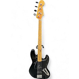 Used 2015 Fender American Standard Jazz Bass Black Electric Bass Guitar