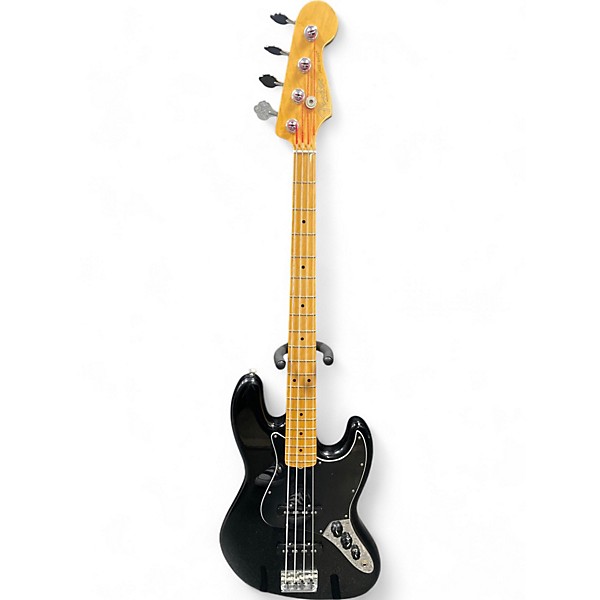 Used 2015 Fender American Standard Jazz Bass Black Electric Bass Guitar