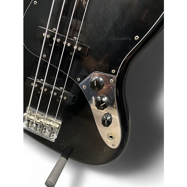 Used 2015 Fender American Standard Jazz Bass Black Electric Bass Guitar