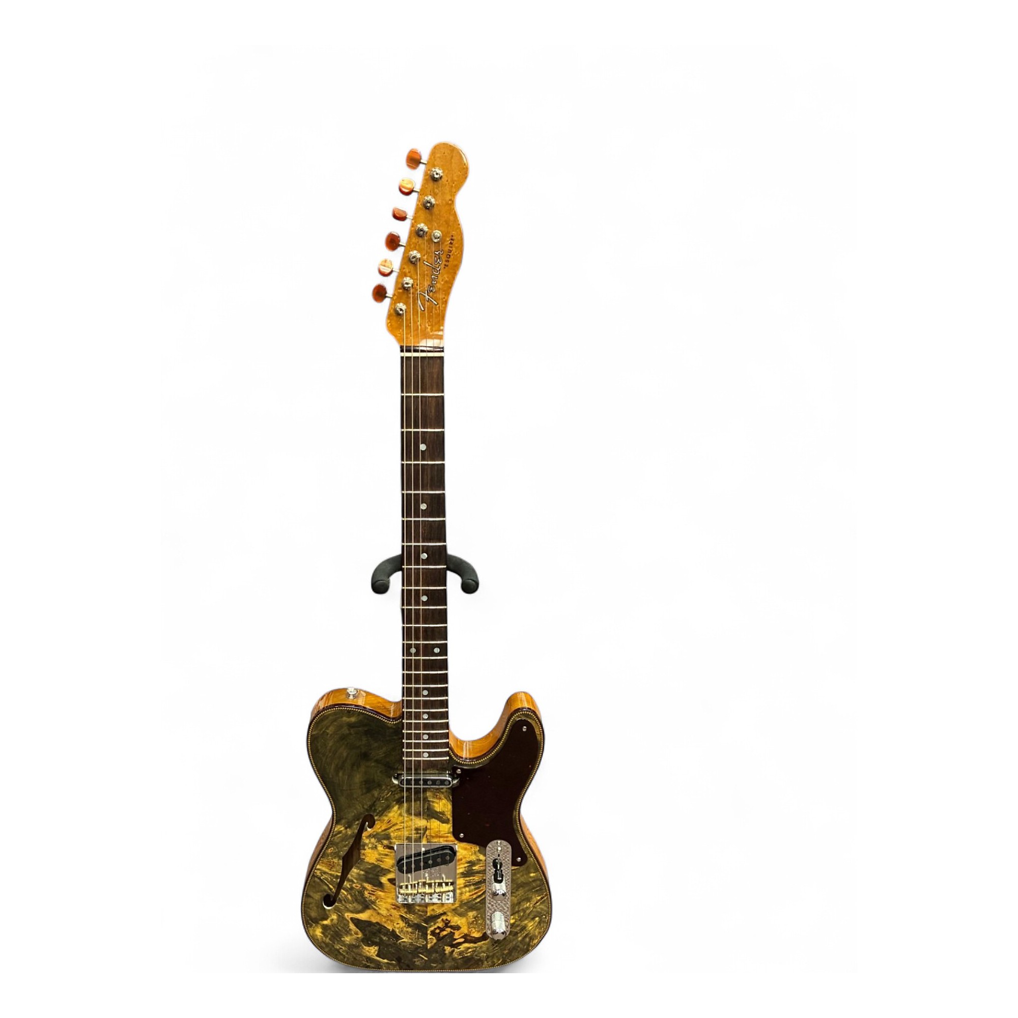 Used Fender Custom Artisan Buckeye Double Esquire Burl Hollow Body