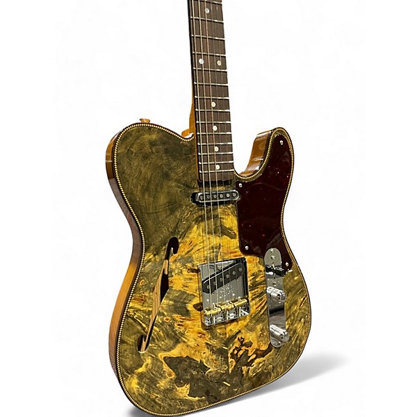 Used Fender Custom Artisan Buckeye Double Esquire Burl Hollow Body Electric Guitar