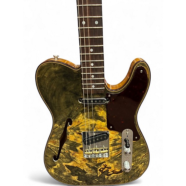 Used Fender Custom Artisan Buckeye Double Esquire Burl Hollow Body Electric Guitar