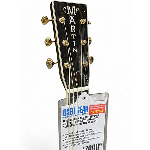 Used Martin Custop Shop GP 42 Style Birdseye Cutaway Sunburst Acoustic Guitar