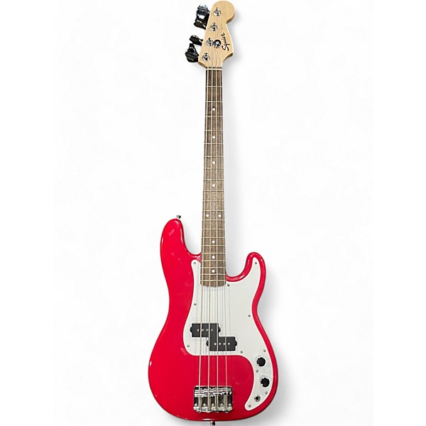 Used Squier MINI Red Electric Bass Guitar